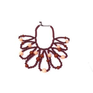 Pono Joan Goodman Women's Wood and Resin Bead Loop Necklace NWOT 498